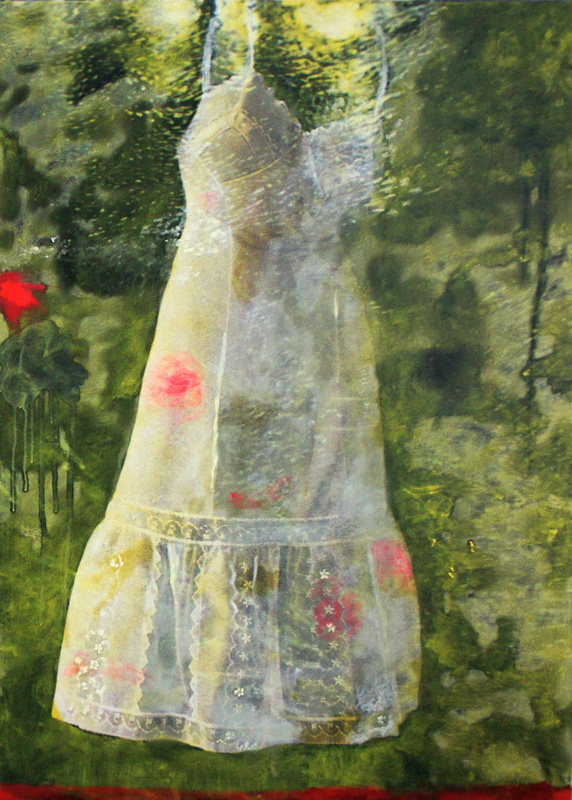 Kleid ll, Öl und Acryl auf Inkjet auf Leinwand, 118 x 87 cm, 2011