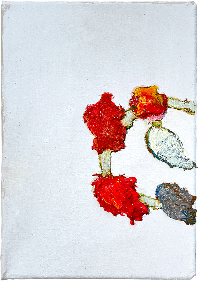 A, Serie «Guardare», 2021/22, Öl auf Leinwand, 21 x 29,7 cm