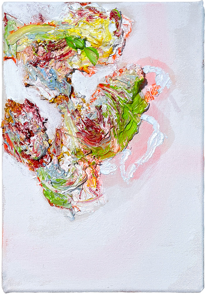 Bb, Serie «Guardare», 2021/22, Öl auf Leinwand, 21 x 29,7 cm