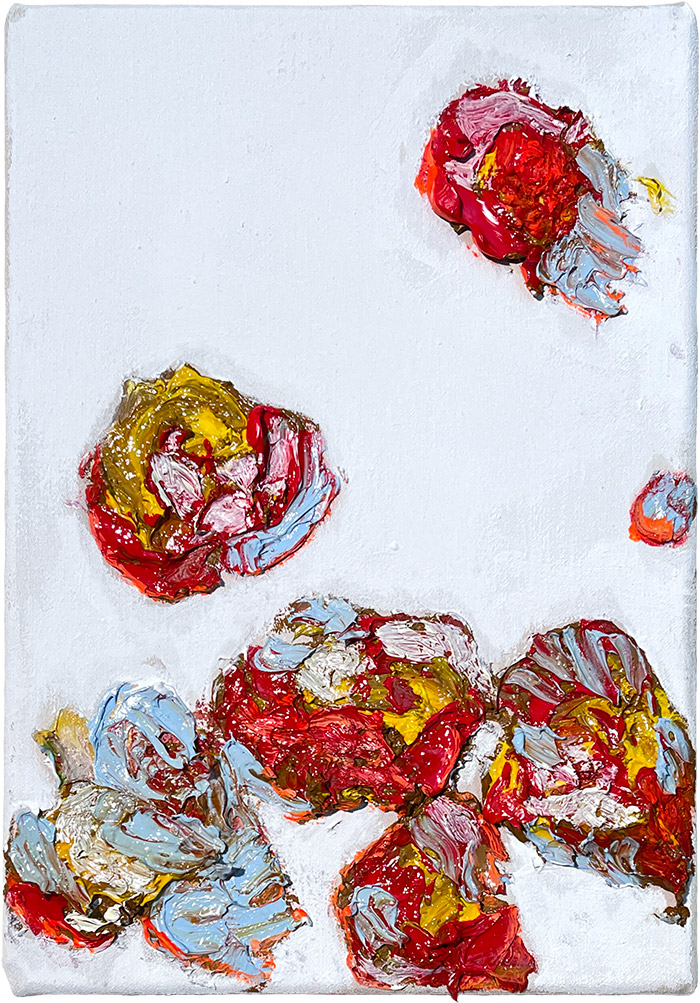 Cc, Serie «Guardare», 2021/22, Öl auf Leinwand, 21 x 29,7 cm