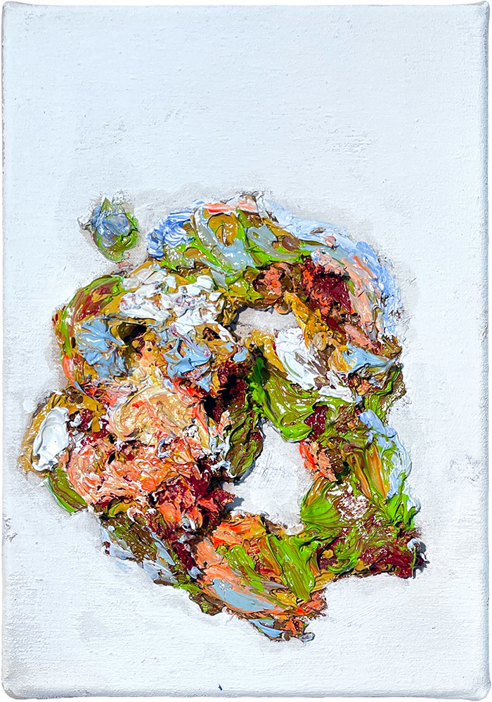 Ee, Serie «Guardare», 2021/22, Öl auf Leinwand, 21 x 29,7 cm