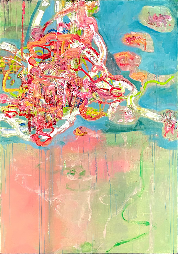 «Giochi del Filo» IV, Öl und Acryl auf Leinwand, 200 x 140 cm