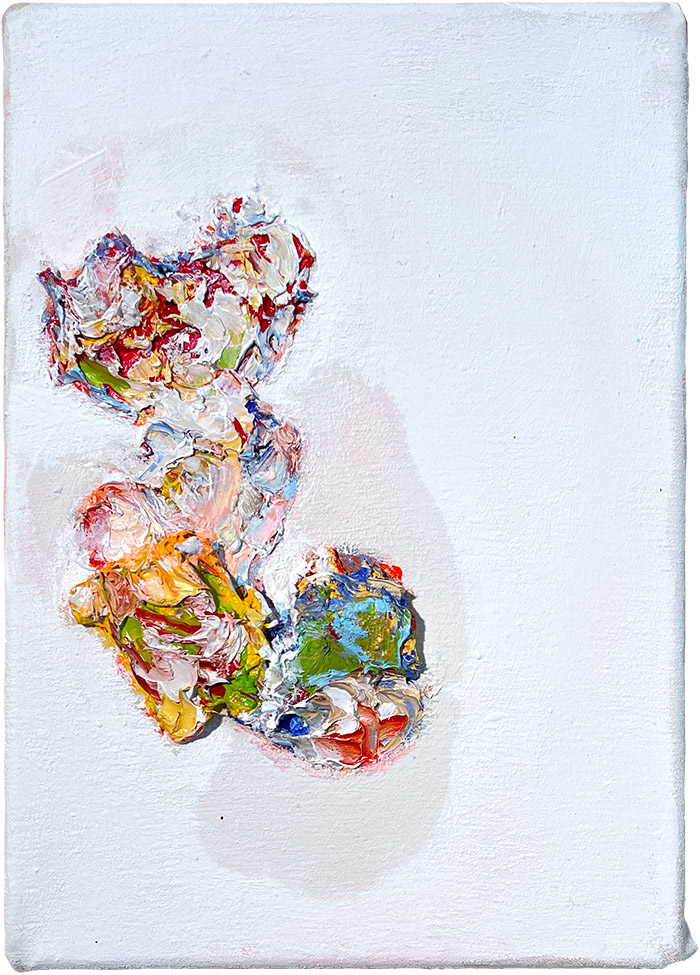N, Serie «Guardare», 2021/22, Öl auf Leinwand, 21 x 29,7 cm