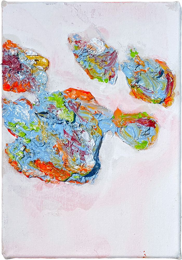 P, Serie «Guardare», 2021/22, Öl auf Leinwand, 21 x 29,7 cm