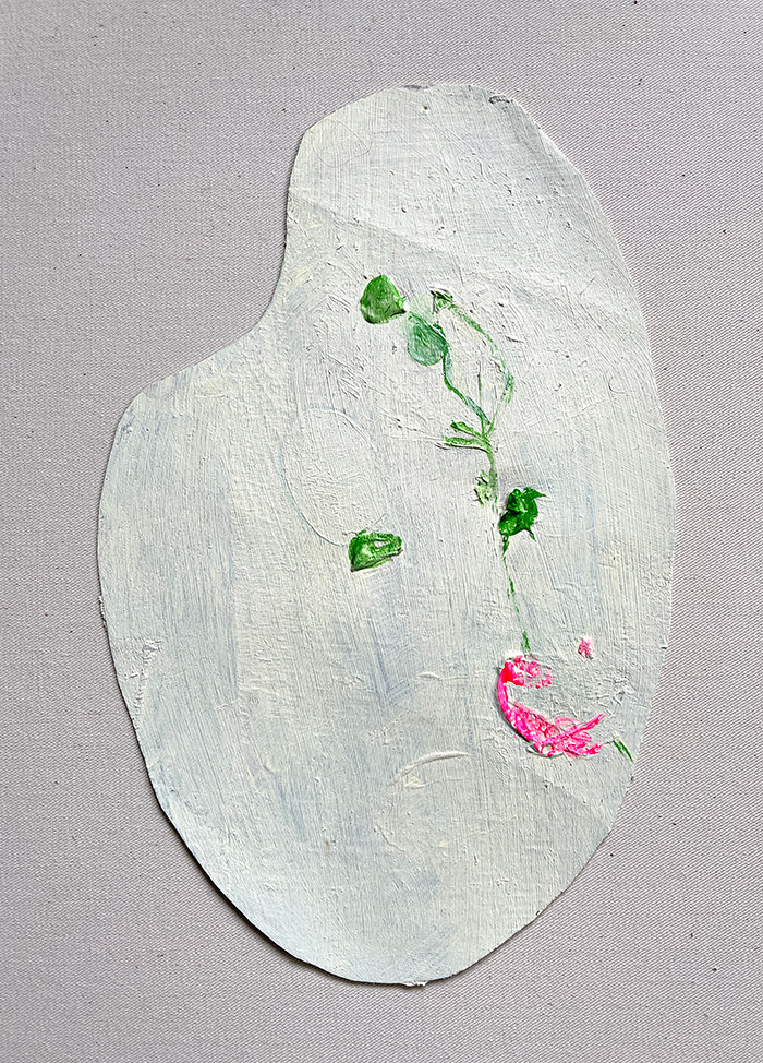 Palette 6, Serie «Herbarium», 2021/22, Öl auf Leinwand, 21 x 29,7 cm