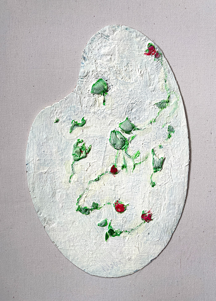 Palette 3, Serie «Herbarium», 2021/22, Öl auf Leinwand, 21 x 29,7cm