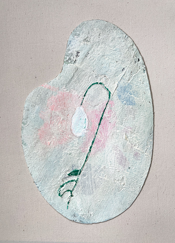 Palette 5, Serie «Herbarium», 2021/22, Öl auf Leinwand, 21 x 29,7 cm