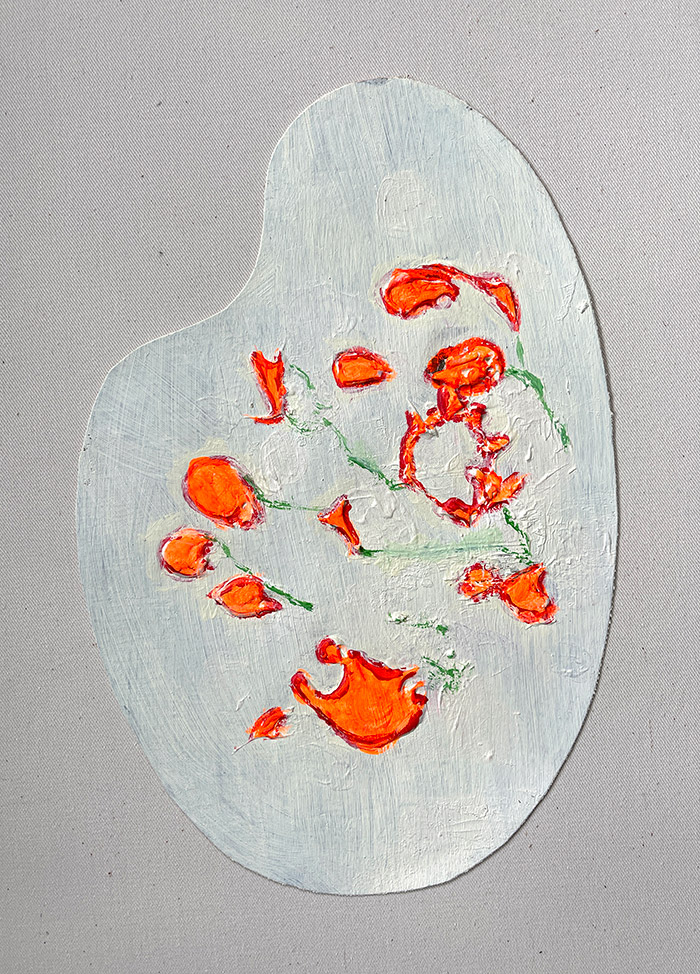 Palette 8, Serie «Herbarium», 2021/22, Öl auf Leinwand, 21 x 29,7 cm