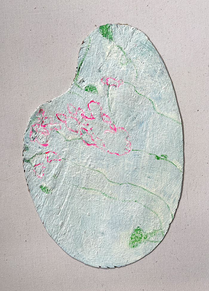 Palette 10, Serie «Herbarium», 2021/22, Öl auf Leinwand, 21 x 29,7 cm