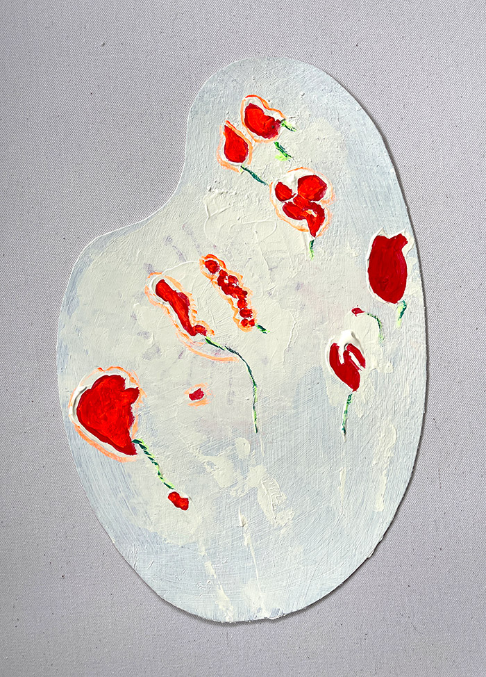 Palette 13, Serie «Herbarium», 2021/22, Öl auf Leinwand, 21 x 29,7 cm
