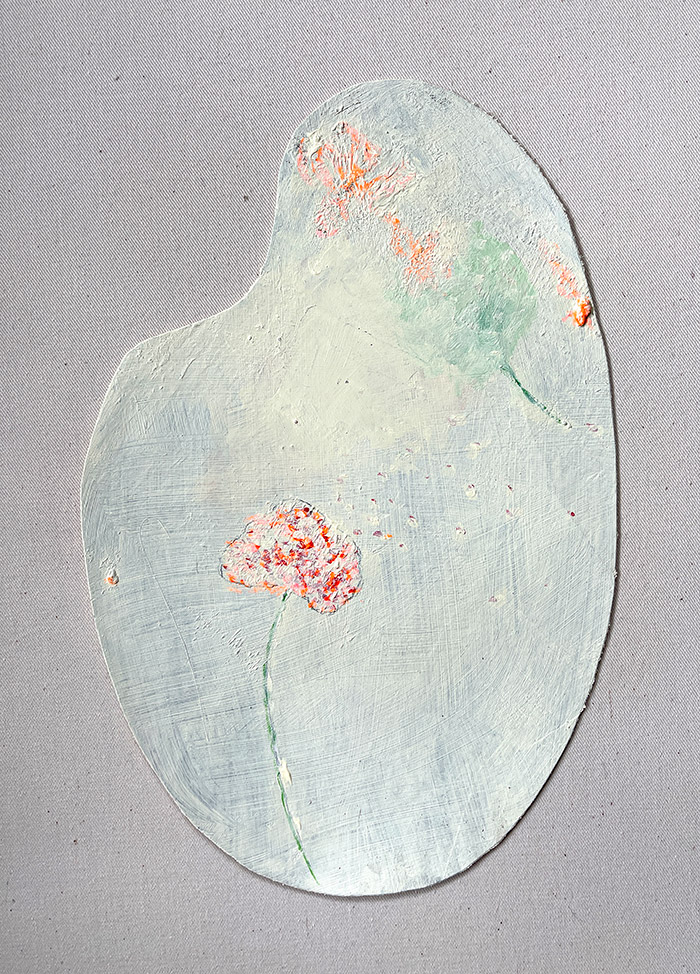 Palette 14, Serie «Herbarium», 2021/22, Öl auf Leinwand, 21 x 29,7 cm
