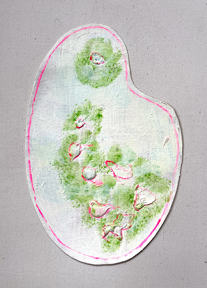 Palette 20, Serie «Herbarium», 2021/22, Öl auf Leinwand, 21 x 29,7 cm