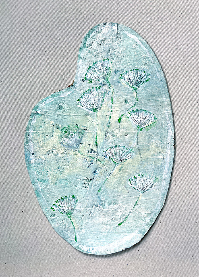 Palette 28, Serie «Herbarium», 2021/22, Öl auf Leinwand, 21 x 29,7 cm